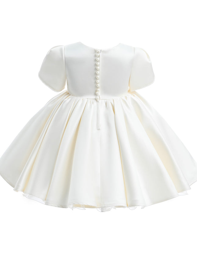 kids atelier tulleen Ivory Pearl-Accented Occasion Dress