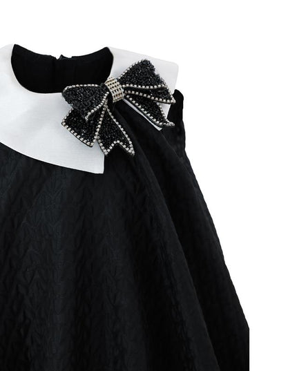 kids atelier tulleen Black Bow-Embellishment Dress