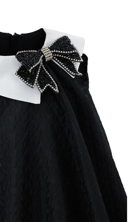 kids atelier tulleen Black Bow-Embellishment Dress