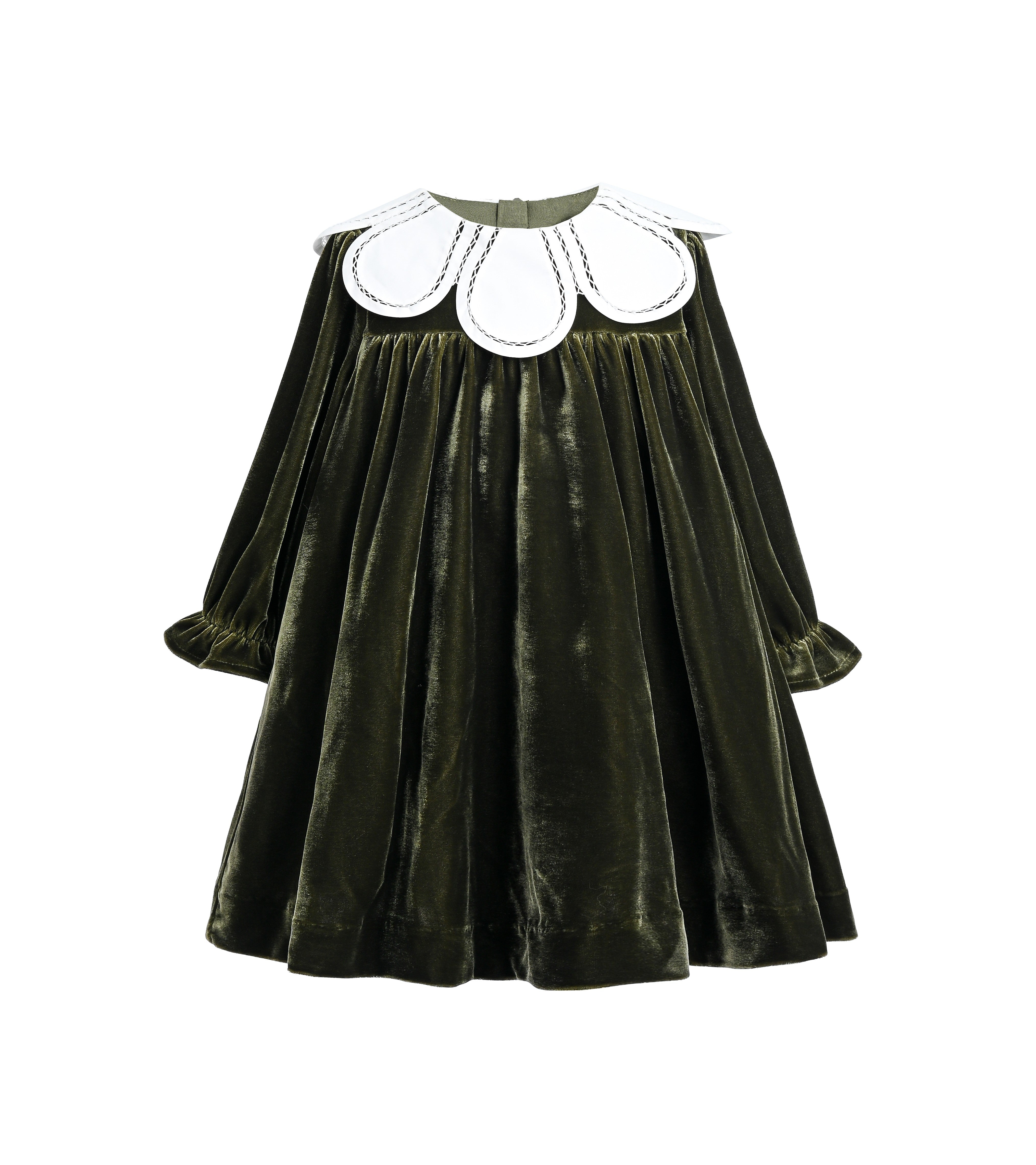 Olive & Petal Velvet Dress 24M / Green Olive & Petal Velvet Dress 24M / Green