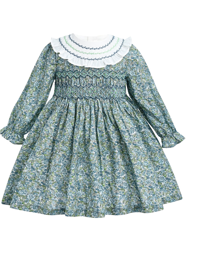 kids atelier tulleen Blue & Green Laurel Smocked Dress