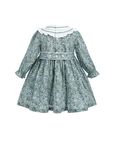 kids atelier tulleen Blue & Green Laurel Smocked Dress