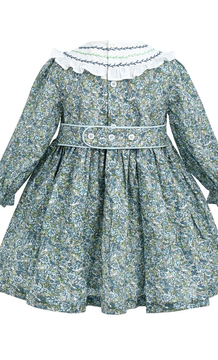 kids atelier tulleen Blue & Green Laurel Smocked Dress