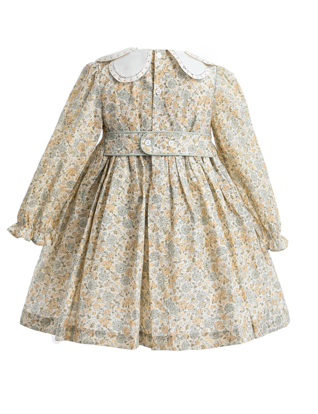 kids atelier tulleen Cream & Cornflower Smocked Dress
