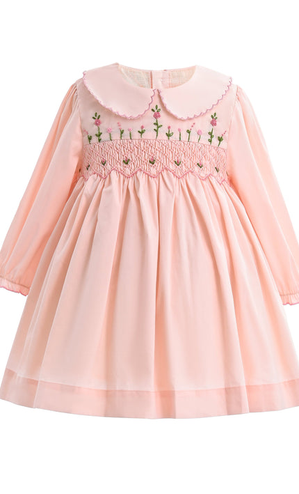 kids atelier tulleen Pink Blossom Smocked Dress