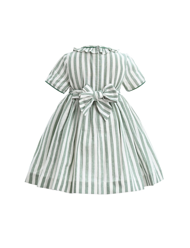 kids atelier tulleen Green Button-Up Stripe Dress