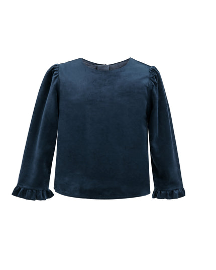 kids atelier tulleen Navy & Plaid Two-Piece Bow Skirt Set