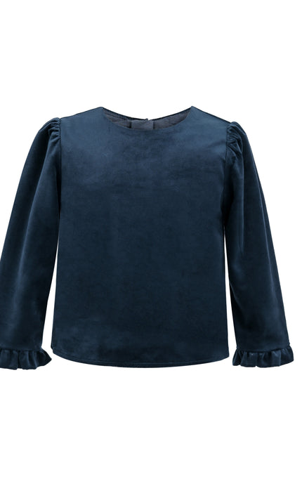 kids atelier tulleen Navy & Plaid Two-Piece Bow Skirt Set