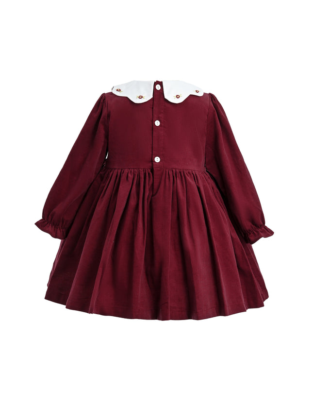 kids atelier tulleen Burgundy Smocked Holiday Dress