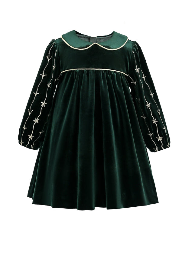 kids atelier tulleen Dark Green Velvet Dress
