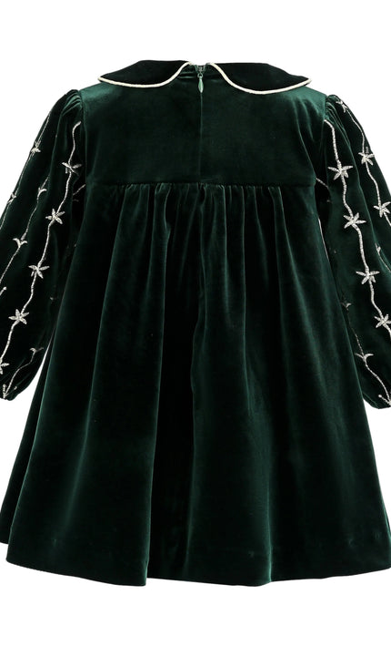 kids atelier tulleen Dark Green Velvet Dress