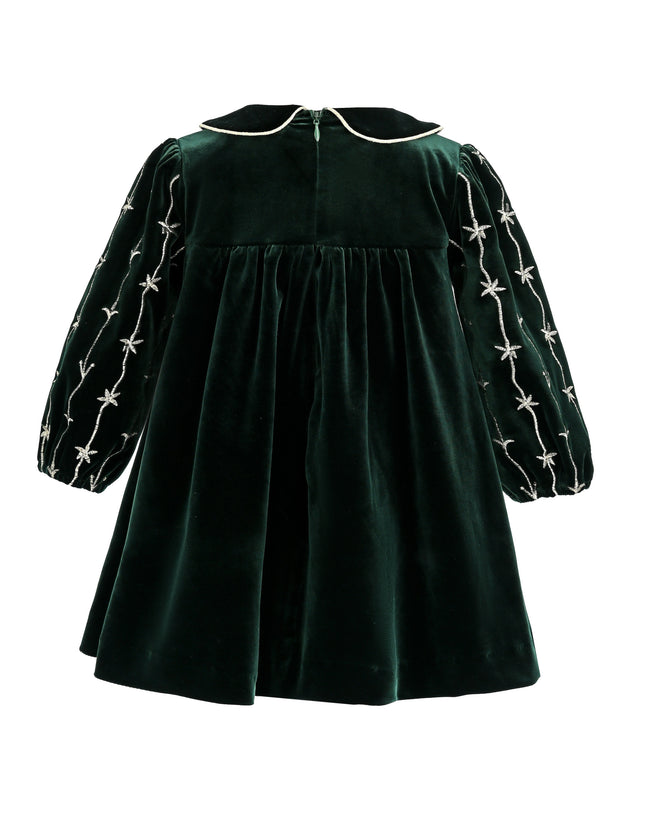 kids atelier tulleen Dark Green Velvet Dress