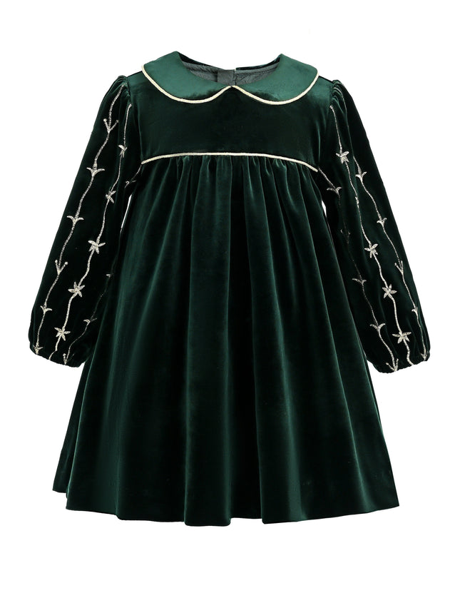 kids atelier tulleen Dark Green Velvet Dress