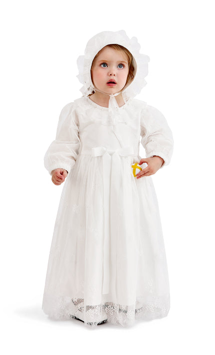kids atelier tulleen White Lace Sorellia Dress