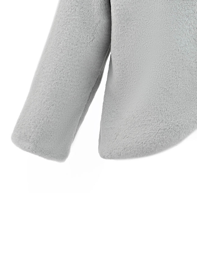 kids atelier tulleen Gray Plush Asymmetrical Coat