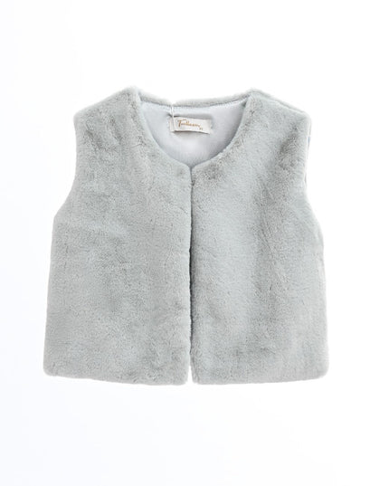 Kids atelier tulleen gray Plush Fur Vest