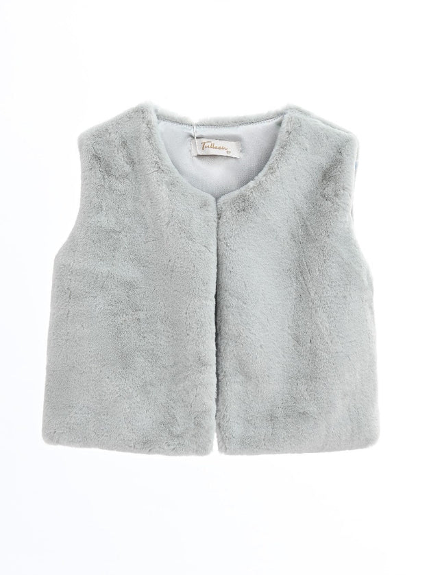 Kids atelier tulleen gray Plush Fur Vest
