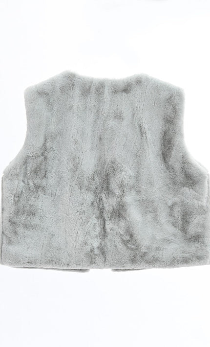Kids atelier tulleen gray Plush Fur Vest