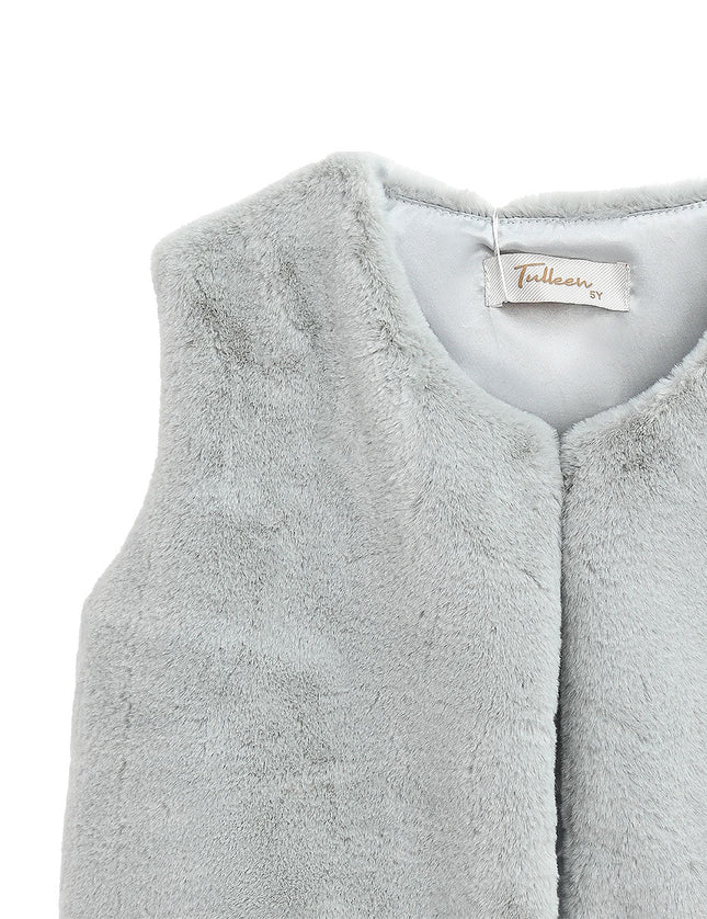 Kids atelier tulleen gray Plush Fur Vest