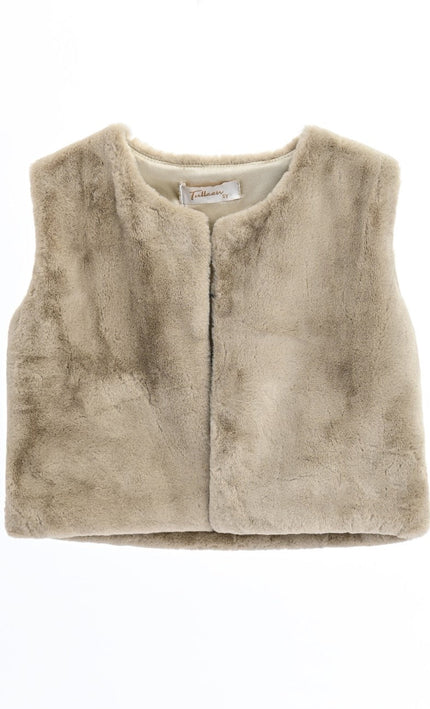 kids atelier tulleen Beige Plush Fur Vest