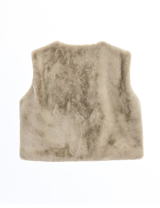 kids atelier tulleen Beige Plush Fur Vest