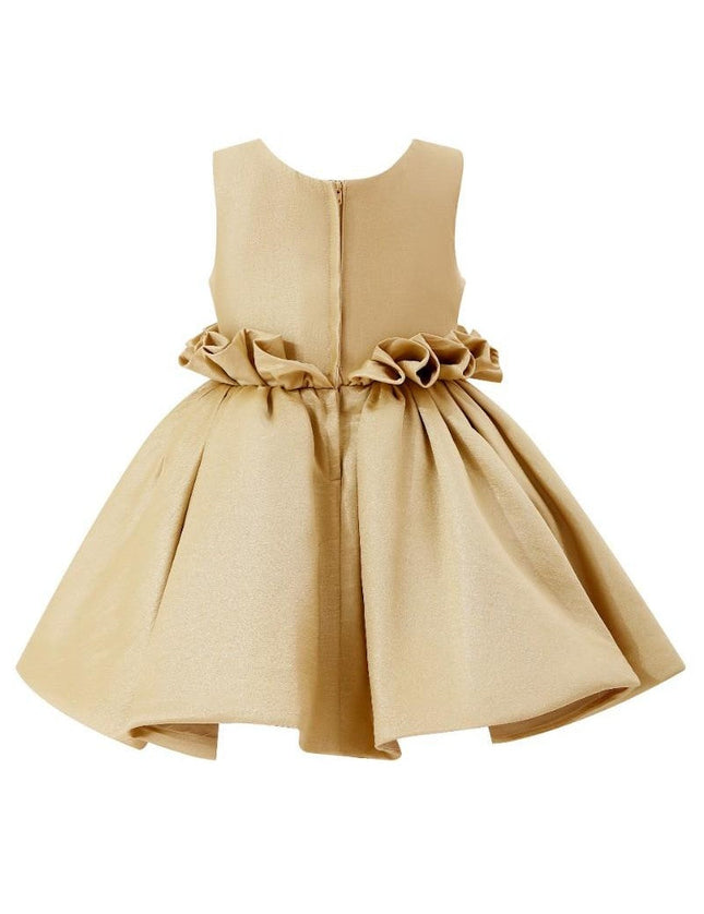 kids atelier tulleen Gold Ruffle Waist Formal Dress