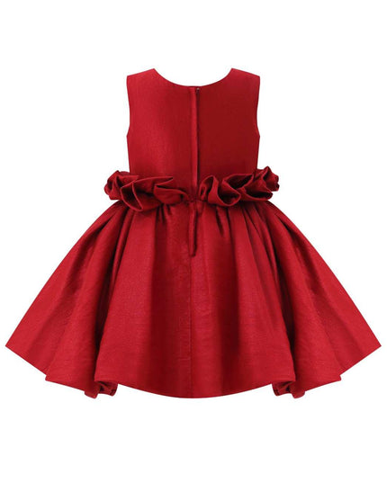 kids atelier tulleen Red Ruffle Waist Formal Dress