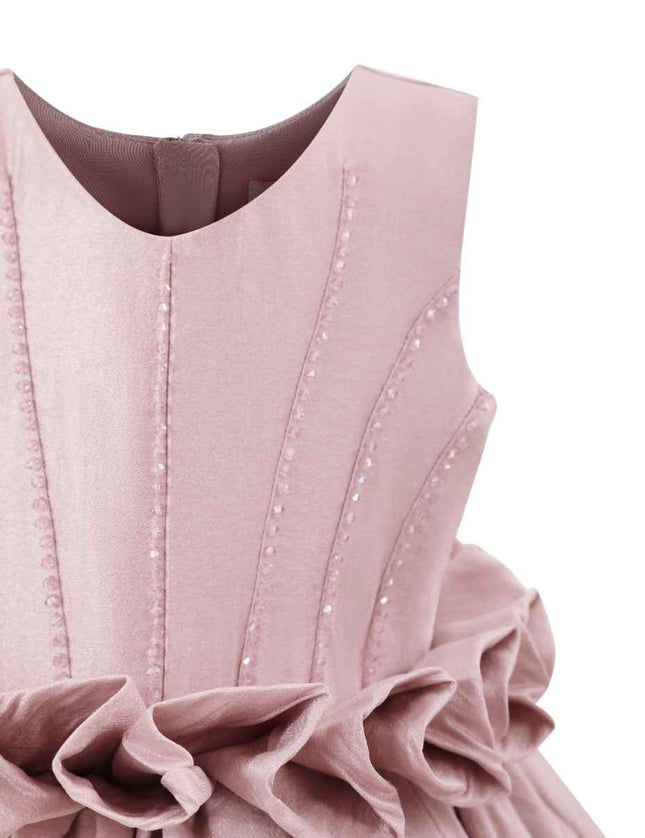 kids atelier tulleen Purple Ruffle Waist Formal Dress