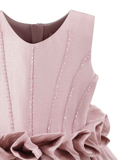 kids atelier tulleen Purple Ruffle Waist Formal Dress