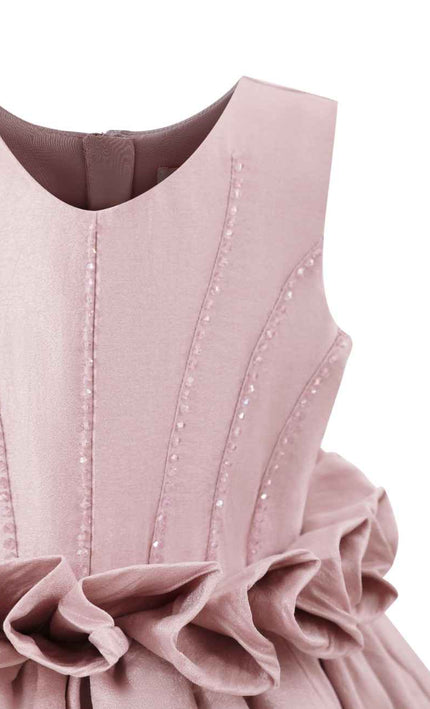 kids atelier tulleen Purple Ruffle Waist Formal Dress