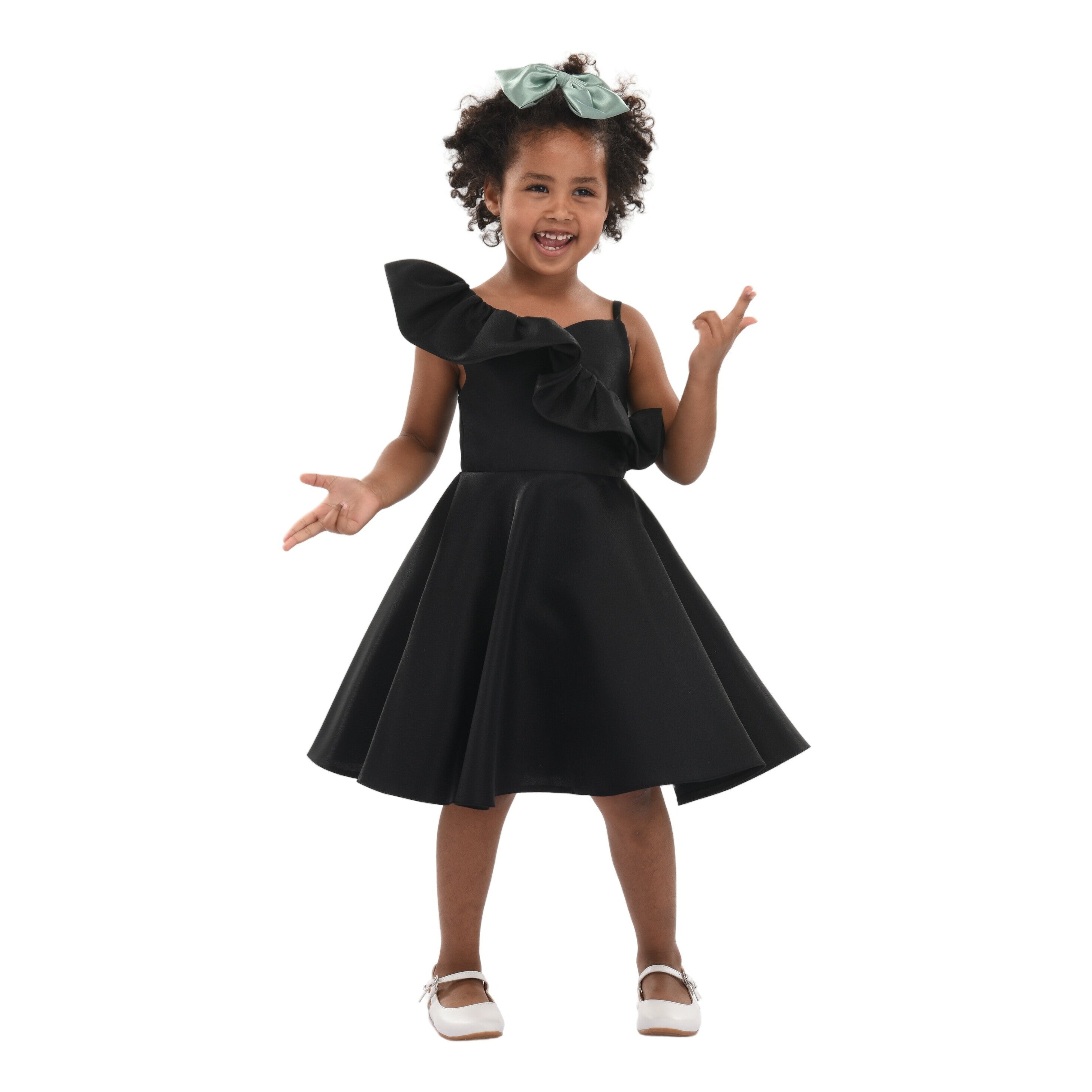 Tulleen Black Riviera Off Shoulder Ruffle Dress Size 5Y Tulleen Black Riviera Off Shoulder Ruffle Dress Size 5Y