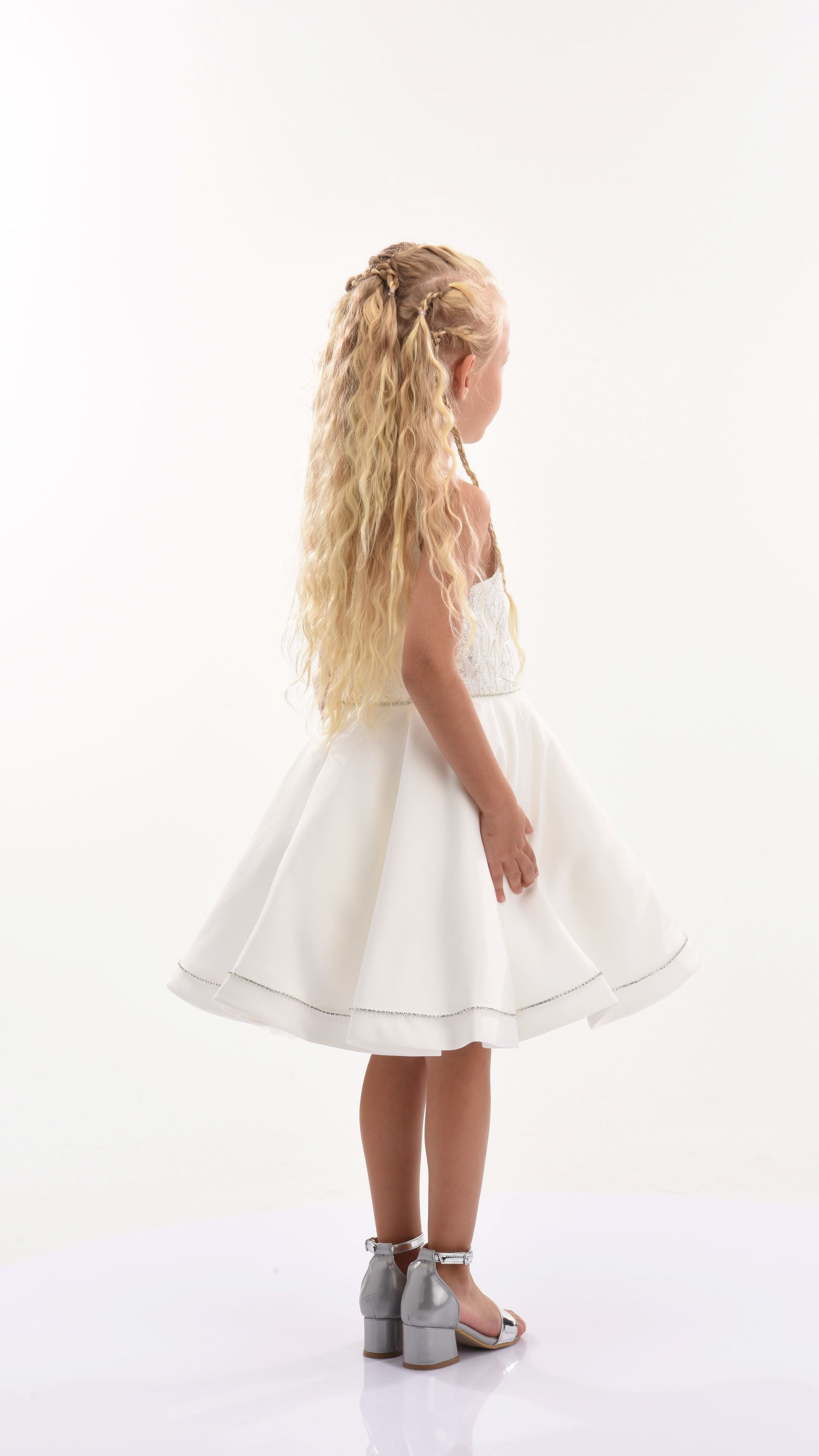 Tulleen White Aspen Tulle Bow Dress 8Y / White