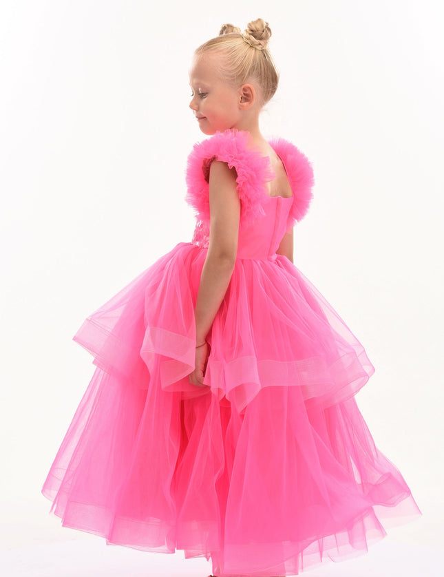 Fuchsia Peralta Sequin Ruffle Tulle Dress