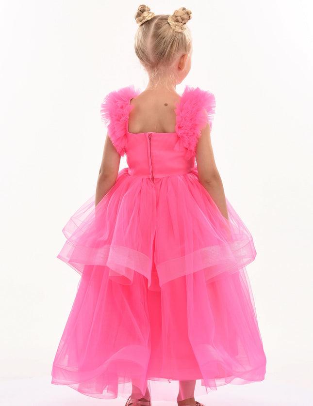 Fuchsia Peralta Sequin Ruffle Tulle Dress