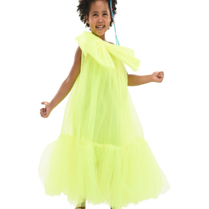 Green Maggi Neon Bow Tulle Dress