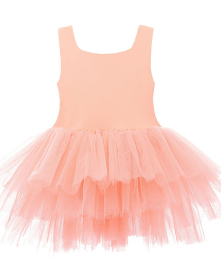 kidsatelier-tulleen-MTL321-Pinkish Orange-coral-solid-tutu-dress