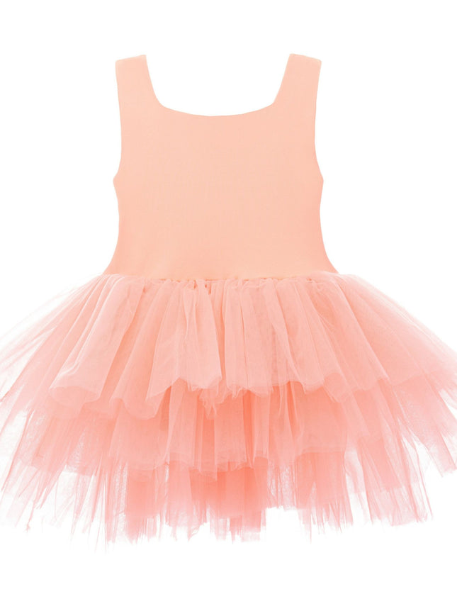 kidsatelier-tulleen-MTL321-Pinkish Orange-coral-solid-tutu-dress