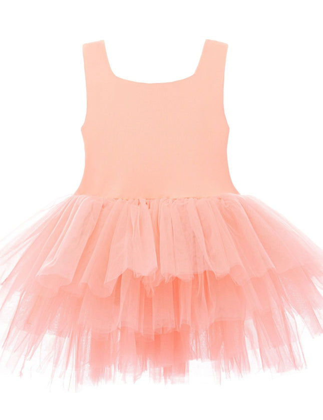 kidsatelier-tulleen-MTL321-Pinkish Orange-coral-solid-tutu-dress