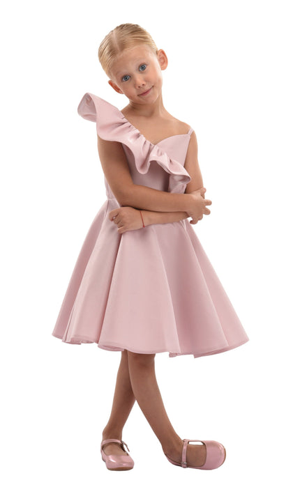 Pink Blush Riviera Off Shoulder Ruffle Dress