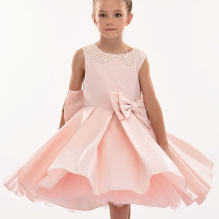 Pink Melinda Pearl Double Bow Dress