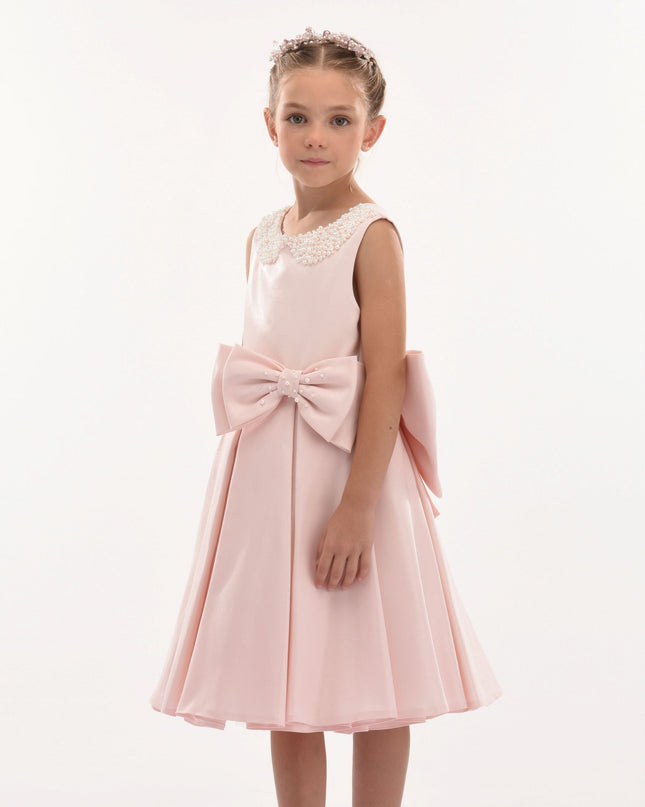 Pink Melinda Pearl Double Bow Dress