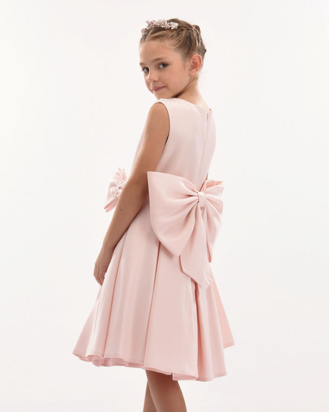 Pink Melinda Pearl Double Bow Dress