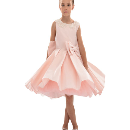 Pink Melinda Pearl Double Bow Dress