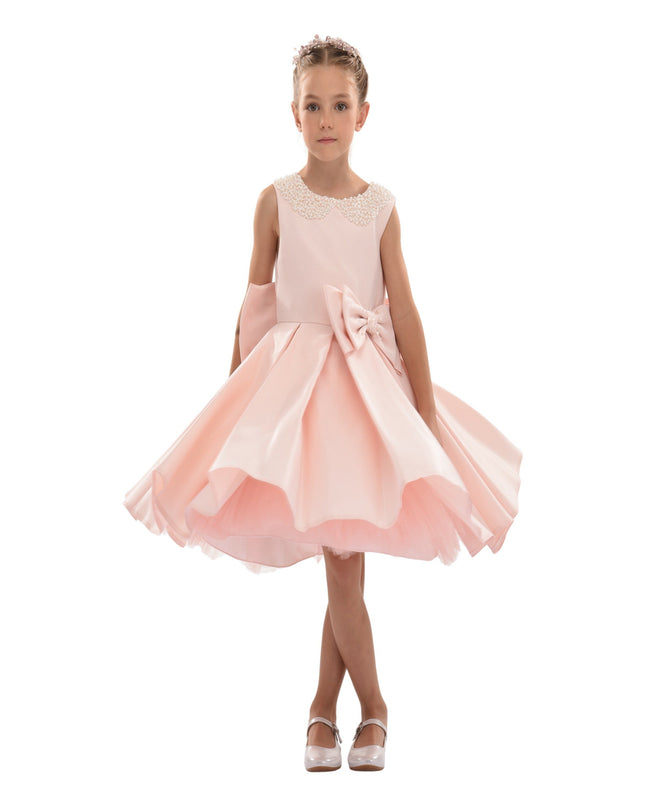 Pink Melinda Pearl Double Bow Dress