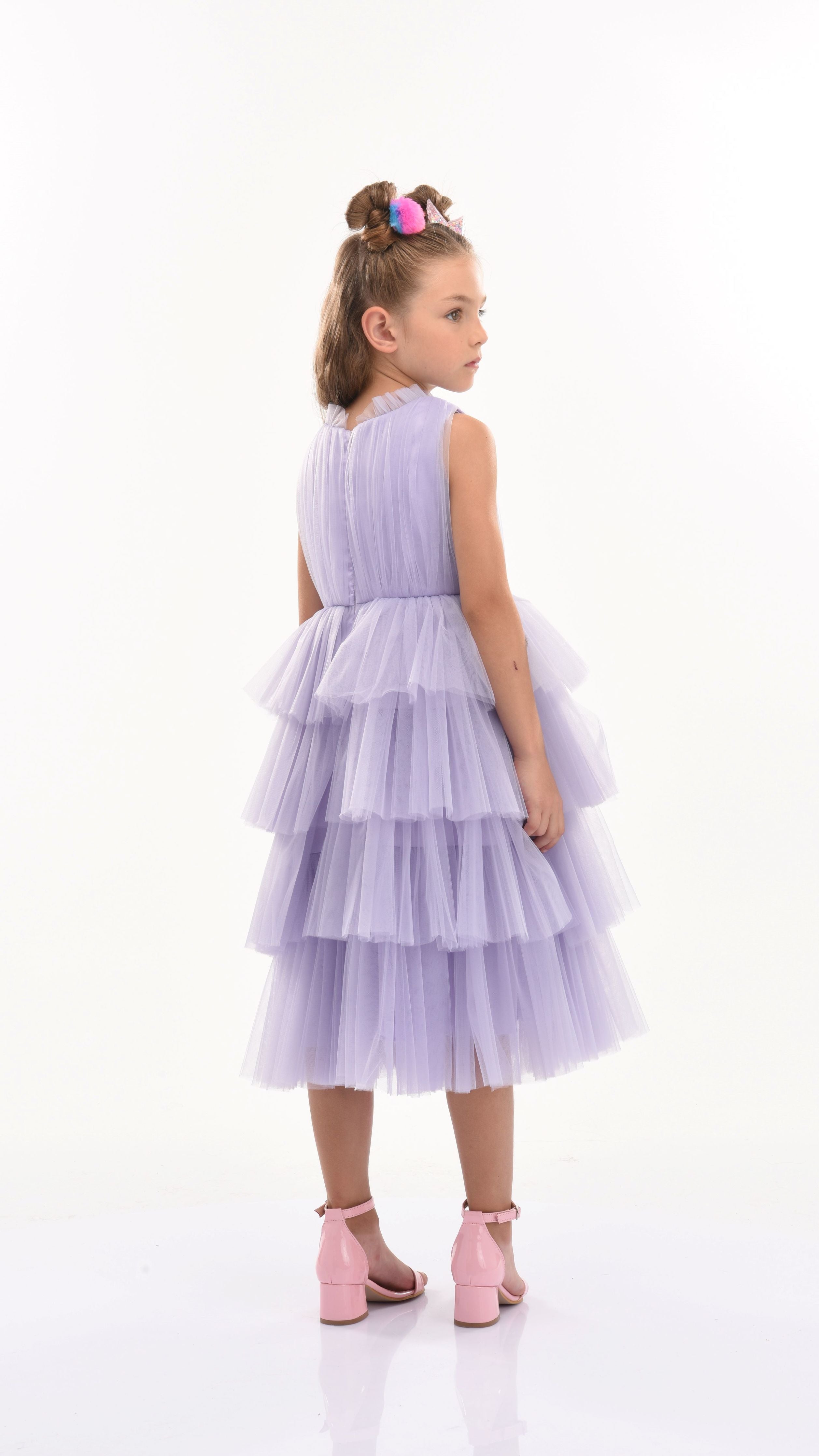 Robe Licorne Princesse Fille - AMZBARLEY - Tulle multicouches - Violet