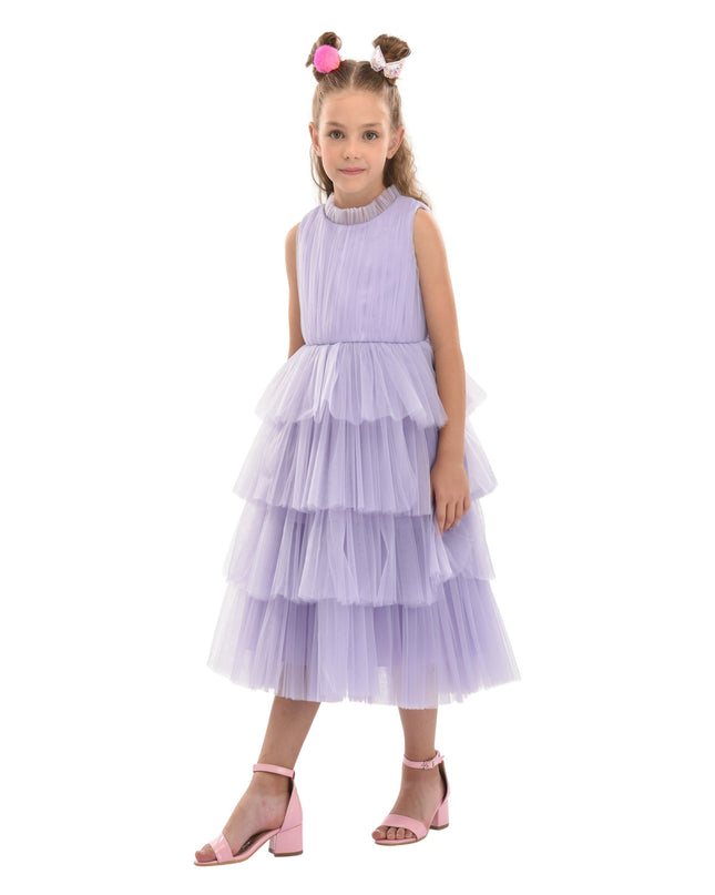 Purple Farvue Tiered Tulle Dress