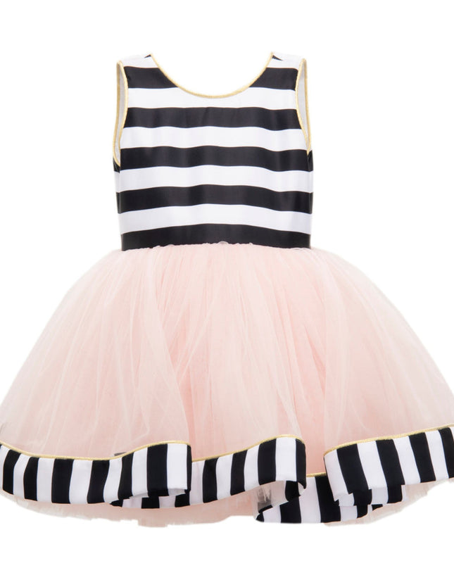 kidsatelier-tulleen-SS18307-BLACK PINK-black-white-striped-sleeveless-tulle-dress