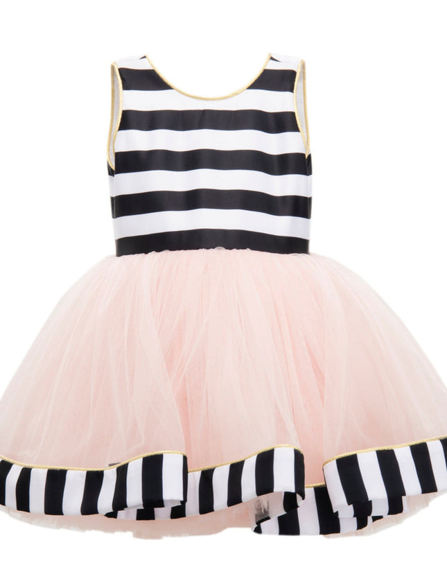 kidsatelier-tulleen-SS18307-BLACK PINK-black-white-striped-sleeveless-tulle-dress