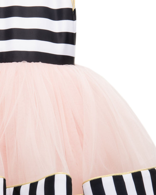 kidsatelier-tulleen-SS18307-BLACK PINK-black-white-striped-sleeveless-tulle-dress