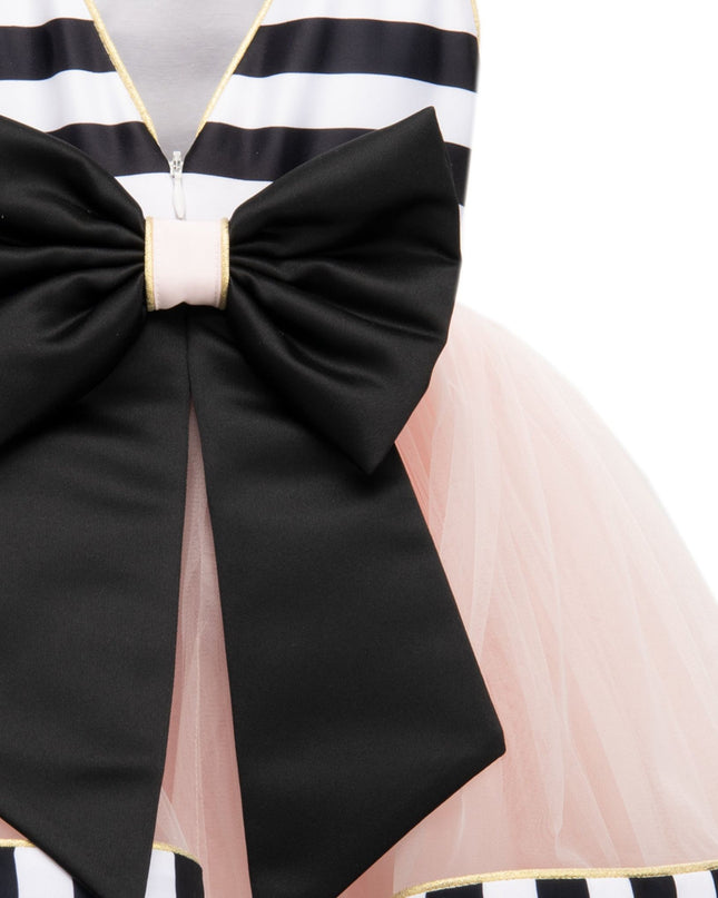 kidsatelier-tulleen-SS18307-BLACK PINK-black-white-striped-sleeveless-tulle-dress